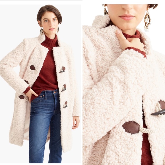 J. Crew Jackets & Blazers - 🌸NWT JCrew Sherpa toggle coat L Tan/Beige $298🌸